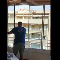 Acristalamiento balcón, bakoniera 7000x1400 con diferentes tipos de acristalamiento