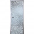 Buy Single-leaf PVC 900x2100 door with light-permeable glass 5+5mm with UV stone printing at Factory Prices