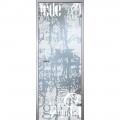 Buy Single-leaf PVC 900x2100 door with light-permeable glass 5+5mm with UV stone printing at Factory Prices