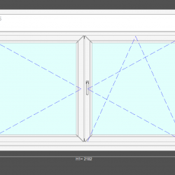 Вікно металопластикове 2182х1384 мм BlueEvolution 73, з євро жалюзями, сірий антрацит, всередині білий попелястий, однокамерний склопакет 4/16/4, Salamander Вікно металопластикове 2182х1384 мм BlueEvolution 73, з євро жалюзями, сірий антрацит, всередині білий попелястий, однокамерний склопакет 4/16/4, Salamander