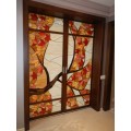 Buy PVC Door 1500x2100 with stained glass 5+5mm, UV printing at Factory Prices