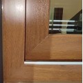 Buy Metal-plastic window Salamander 1175 x 1240 mm Corredera e-Drive SF, walnut color, 24 mm (2 pcs.) single-chamber double-glazed window 4/16/4 at Factory Prices