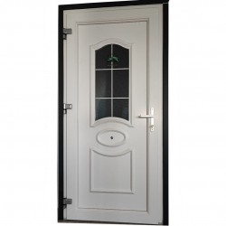 Двері біла з скляними не прозрачнми вставками, металопластик Двері біла з скляними не прозрачнми вставками, металопластик