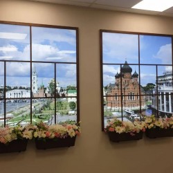 Imitation de fenêtre, boîte à lumière, impression UV sur verre Imitation de fenêtre, boîte à lumière, impression UV sur verre