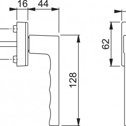 Aluminum window handle for swing-out windows Aluminum window handle for swing-out windows