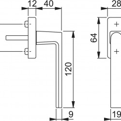 Manija de la ventana para el PVC de la ventana de brindisi, aluminizado Manija de la ventana para el PVC de la ventana de brindisi, aluminizado