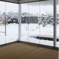 Bioclimática Pergola Invierno cálido acristalamiento 3M x 4m Pergola motorizado grafito / gris