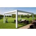 Commandez Pergola aluminium 4 m x 4 m x 2,5 m Pergola LED rétro-éclairage-autoportante / automatique (blanc) aux prix d'usine