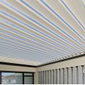 Buy Aluminum pergola with climatic blinds built into the roof 3m x 4m Pergola motorized graphite/gray, bioclimatic at Factory Prices