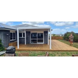 Aluminum pergola 4 m x 4 m x 2.5 m Pergola LED backlight - free-standing / automatic (white) Aluminum pergola 4 m x 4 m x 2.5 m Pergola LED backlight - free-standing / automatic (white)
