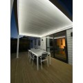 Commandez Pergola aluminium 4 m x 4 m x 2,5 m Pergola LED rétro-éclairage-autoportante / automatique (blanc) aux prix d'usine