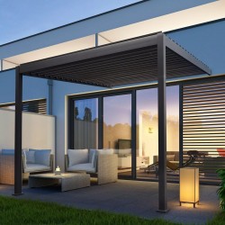 Adjacent pergola 4 m x 3 m x 2.5 m Pergola LED - automatic (graphite / grey) Adjacent pergola 4 m x 3 m x 2.5 m Pergola LED - automatic (graphite / grey)