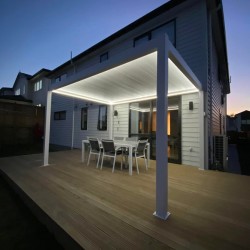 Adjacent pergola 4 m x 3 m x 2.5 m Pergola LED - automatic (graphite / grey) Adjacent pergola 4 m x 3 m x 2.5 m Pergola LED - automatic (graphite / grey)