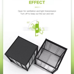 Bioclimatic pergola 6m x 4m x 2.5m Louvre Pergola LED - free-standing, automatic, graphite / grey Bioclimatic pergola 6m x 4m x 2.5m Louvre Pergola LED - free-standing, automatic, graphite / grey