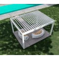 Buy Free-standing motorized pergola, white, rotary slats 4m x 3m x 2.5m Louvers Pergola LED at Factory Prices