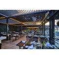 Encomende Gazebo bioclimático com vidros para celebrações, casamentos, restaurantes 7m x 4m x 2.5 m Pergola LED a preços de fábrica