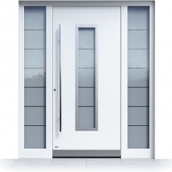Puerta de entrada blanca Pirnar Premium 2341 / WOOD-ALU Puerta de entrada blanca Pirnar Premium 2341 / WOOD-ALU