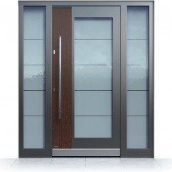 Aluminiowe drzwi wejściowe drewniane Pirnar Premium 0141 / WOOD-ALU