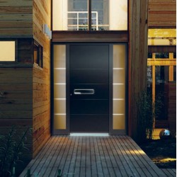 Aluminium-Eingangstür mit Glaseinsätzen Pirnar Premium 6010 / WOOD-ALU Aluminium-Eingangstür mit Glaseinsätzen Pirnar Premium 6010 / WOOD-ALU