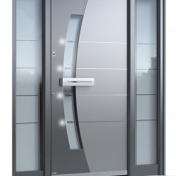 Aluminium-Eingangstür mit Glaseinsätzen Pirnar Premium 0120 / WOOD-ALU Aluminium-Eingangstür mit Glaseinsätzen Pirnar Premium 0120 / WOOD-ALU