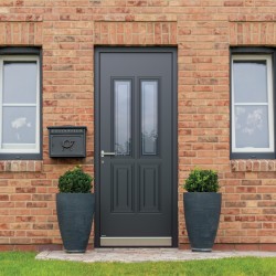 Aluminum entrance door coated with texture paint Pirnar Optimum 7211 | WOOD-ALU Aluminum entrance door coated with texture paint Pirnar Optimum 7211 | WOOD-ALU