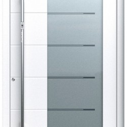 Puerta de Entrada de aluminio Blanco pirnar Optimum 7470 | WOOD-ALU