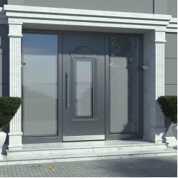 Puerta de entrada con cristal decorativo Pirnar Premium Classico 3300 / WOOD-ALU Puerta de entrada con cristal decorativo Pirnar Premium Classico 3300 / WOOD-ALU