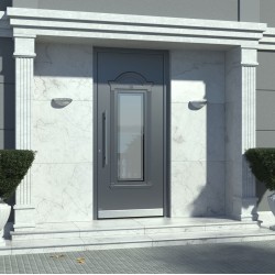 Puerta de entrada con cristal decorativo Pirnar Premium Classico 3300 / WOOD-ALU Puerta de entrada con cristal decorativo Pirnar Premium Classico 3300 / WOOD-ALU