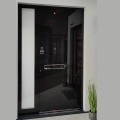 Pida Puerta De entrada de aluminio Pirnar 1500x2400mm con inserciones de vidrio y reflejo de espejo, apertura de huellas dactilares a precios de fábrica