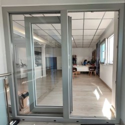Hef - en schuifdeuren PVC 1985X2050 mm met profiel imitatie van beton Greta ® Fenster Salamander, Bluevolution 82