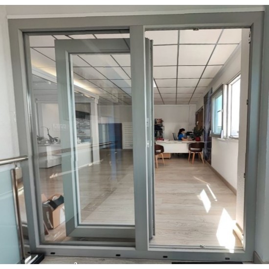 Bestel Hef - en schuifdeuren PVC 1985X2050 mm met profiel imitatie van beton Greta ® Fenster Salamander, Bluevolution 82 tegen fabrieksprijzen