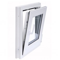 Ventana con una hoja abatible de 700 x 700 mm, Codeval, Blanco