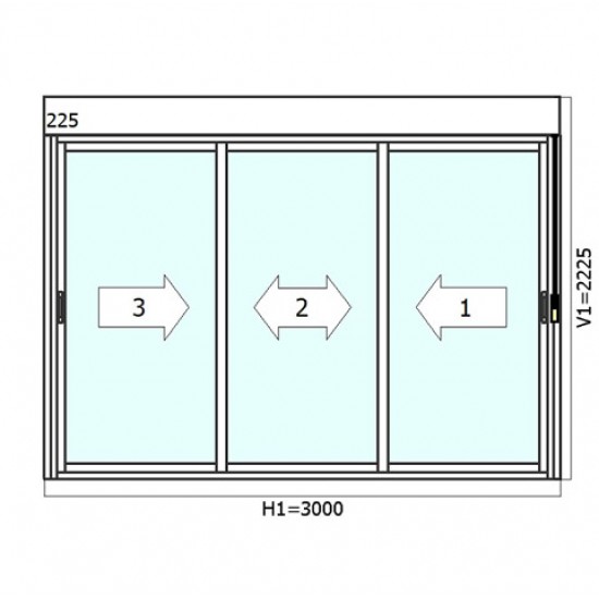 Buy Balcony door, sliding 3000 x 2225, Codeval, with protective roller at Factory Prices