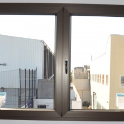 Brown PVC Window 1600 x 1050 mm with ventilation, full opening