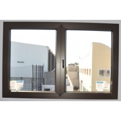 Brown PVC Window 1600 x 1050 mm with ventilation, full opening Brown PVC Window 1600 x 1050 mm with ventilation, full opening