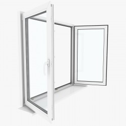 Double-leaf window 1200 x 1200 mm, Codeval white profile 9010 Double-leaf window 1200 x 1200 mm, Codeval white profile 9010