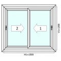 Buy Double-leaf window 1500 x 1300 mm, Salamander, WHITE 9010, sliding at Factory Prices