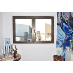Brown PVC Window 1600 x 1050 mm with ventilation, full opening Brown PVC Window 1600 x 1050 mm with ventilation, full opening