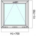 Pida Ventana con una hoja abatible de 700 x 700 mm, Codeval, Blanco a precios de fábrica