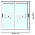 Buy Sliding window 1200 x 1200, Slamander, glazed window 4/10/4, white Ral: 9010 at Factory Prices