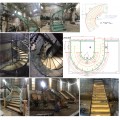 Commandez Escalier incurvé, Stringer en acier inoxydable ou en acier au carbone + Marches en verre trempé + garde-corps en verre aux prix d'usine