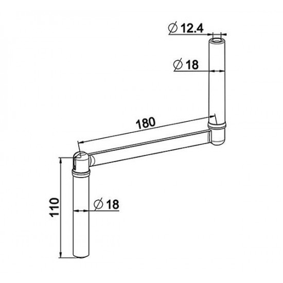 Buy Handle for round handle Ø 12 mm made of white lacquered steel Total length 310 mm at Factory Prices
