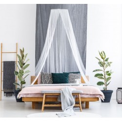 Mosquito net for a single or double bed made of solid white polyester Mosquito net for a single or double bed made of solid white polyester