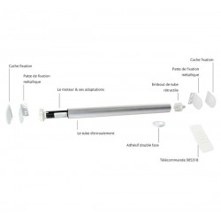 Motor-Kit für Jalousien mit Befestigungen und Rohr