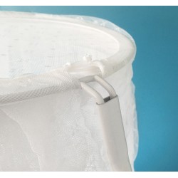 Mosquiteiro com dossel para berço de tecido branco Jacquard Deco