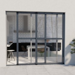 Glijdende klamboe op de erker Alu-Luxury