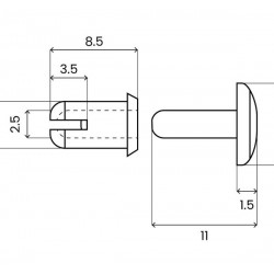 Набор из 2-х пластиковых заклепок для плоских солнечных панелей.