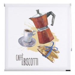 Fabric rolls for cafe, kitchen, office with print, donut, coffee Fabric rolls for cafe, kitchen, office with print, donut, coffee