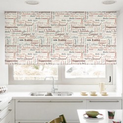 Fabric roller blinds with anchor prints, inscriptions Fabric roller blinds with anchor prints, inscriptions