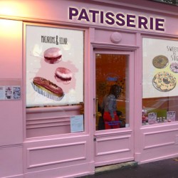 Fabric rolls for cafe, kitchen, office with print, donut, coffee Fabric rolls for cafe, kitchen, office with print, donut, coffee